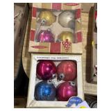 Vintage glass Christmas tree ornaments in