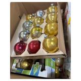 Vintage glass Christmas tree ornaments & icicles