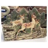 1950s McCoy triple fawn planter small crack rear
