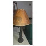 Natural wood style lamp with bear shade no cap