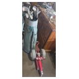 Northwestern Golf clubs woth bag and carrier