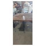 Solid wood square top restaurant style table with