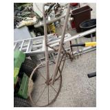 antique high-wheel manual cultivator