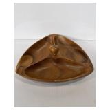 mid-century hand-crafted triangular serving tray
