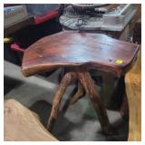 handcrafted live-edge wood side table made from