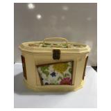 octagonal wooden decoupage sewing box