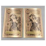 2 Idaho goldbacks 1/4000th troy oz 24K Gold