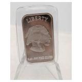 Indian/buffalo .999 fine silver 1oz bar