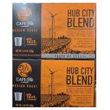2- 12ct boxes of hub city blend k-cups