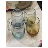 4 vintage Libbey Tempo glass tankards
