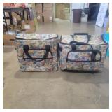 Rolling sewing machine bag and accessories bag