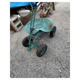 Rolling garden cart with seat