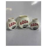 Fire king milk glass sugar, pepper pots,