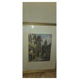 Framed Paul sollmann geraman etching 19x23
