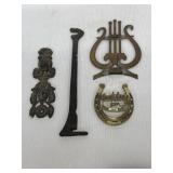 Brass and cast iron pieces, Purdue horseshoe