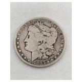 1883 silver Morgan dollar
