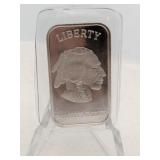 Indian/buffalo .999 fine silver 1oz bar