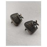 Silver screw back earrings marked Sterling .125oz