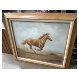 Framed horse artwork 24 x 27"