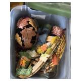 Wicker and metal fall decor
