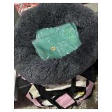 Fluffy dog bed and portable carrier, both 24"