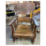 Vintage large adult wooden rocker.