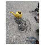 Various metal wire hanging plant holders, three
