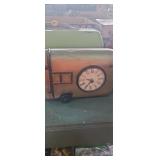 Tin trailer style decorative clock