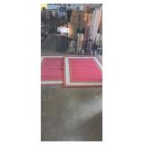 2 matching multi color area rugs 89x63 one with