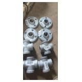 Galvanized 3/4 floor flange and 3/4 4 way cross