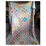 85x95 handmade patchwork quilt multi-colored