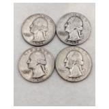 1952,1955 silver quarters