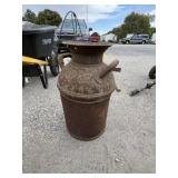 10-gallon metal dairy milk can