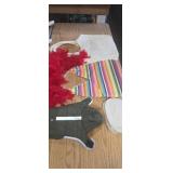 Small pet jacket , ladys handbags and feather