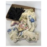 Cotton and sewn handkerchiefs and long black