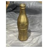 8" solid brass Coca-Cola contour bottle vase,