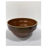 10 inch brown glazed ceramic stoneware bowl