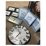Big clock, laundry, and other wall decor