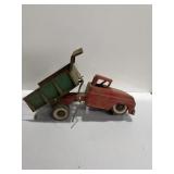 Tonka red cab Box dump truck pressed-steel