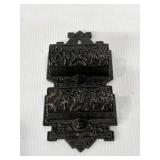 cast iron wall-mounted double-pocket match holder