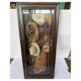 rustic cowboy shadow box display 28x12