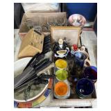 Knife block, knives, serving bowl and dip set,
