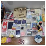 Sewing items, binding, pins thread, and more