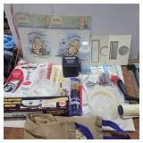 Sewing items appliques, sealing iron, tape