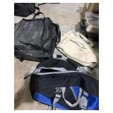 Las Vegas script-pattern rolling duffel bag, &