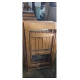 3 wooden folding chairs