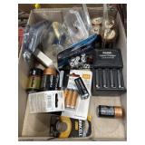 Mix of batteries and chargers, mostly unopened