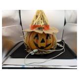 Lighted Halloween pumpkin face