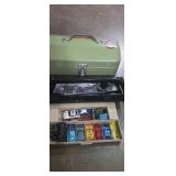 Metal tool box with slot car body