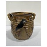 Honey & Me primitive pottery ribbed crock (Good